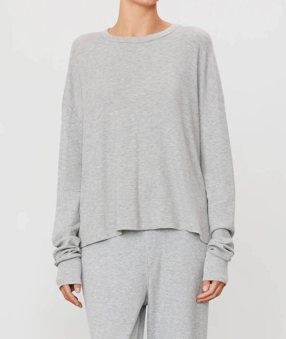 NEW ETERNE oversized thermal sweatshirt in heather grey